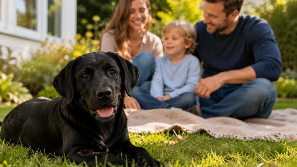 Labrador og familie